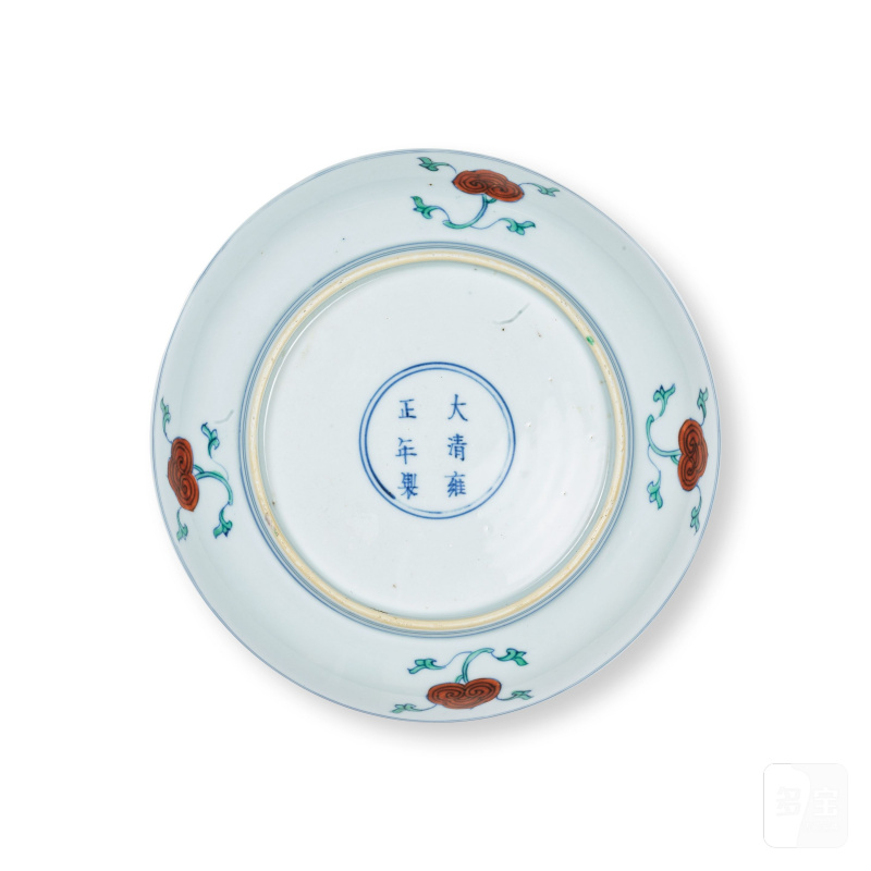 清雍正 鬥彩爵祿封侯圖盤 「大清雍正年製」款 | RARE ASSIETTE EN PORCELAINE DOUCAI - 图2